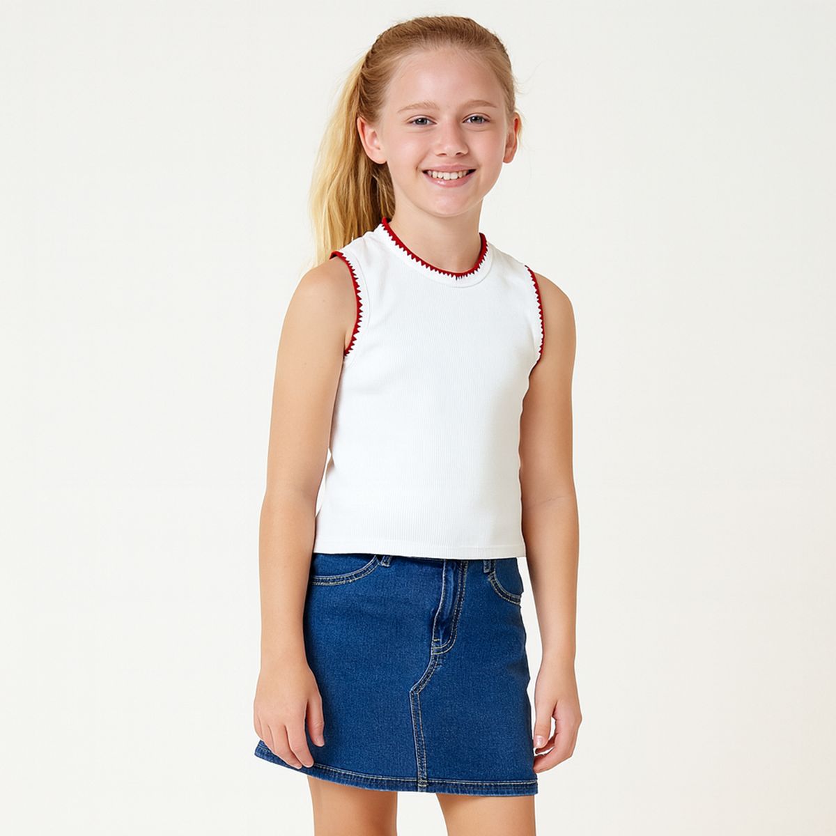 Blanket Stitch Trim Tank