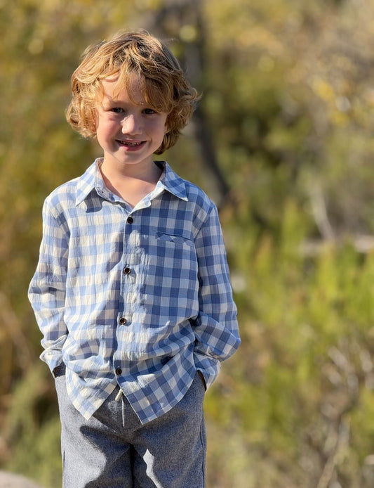 Atwood Button Down, Blue and White Plaid