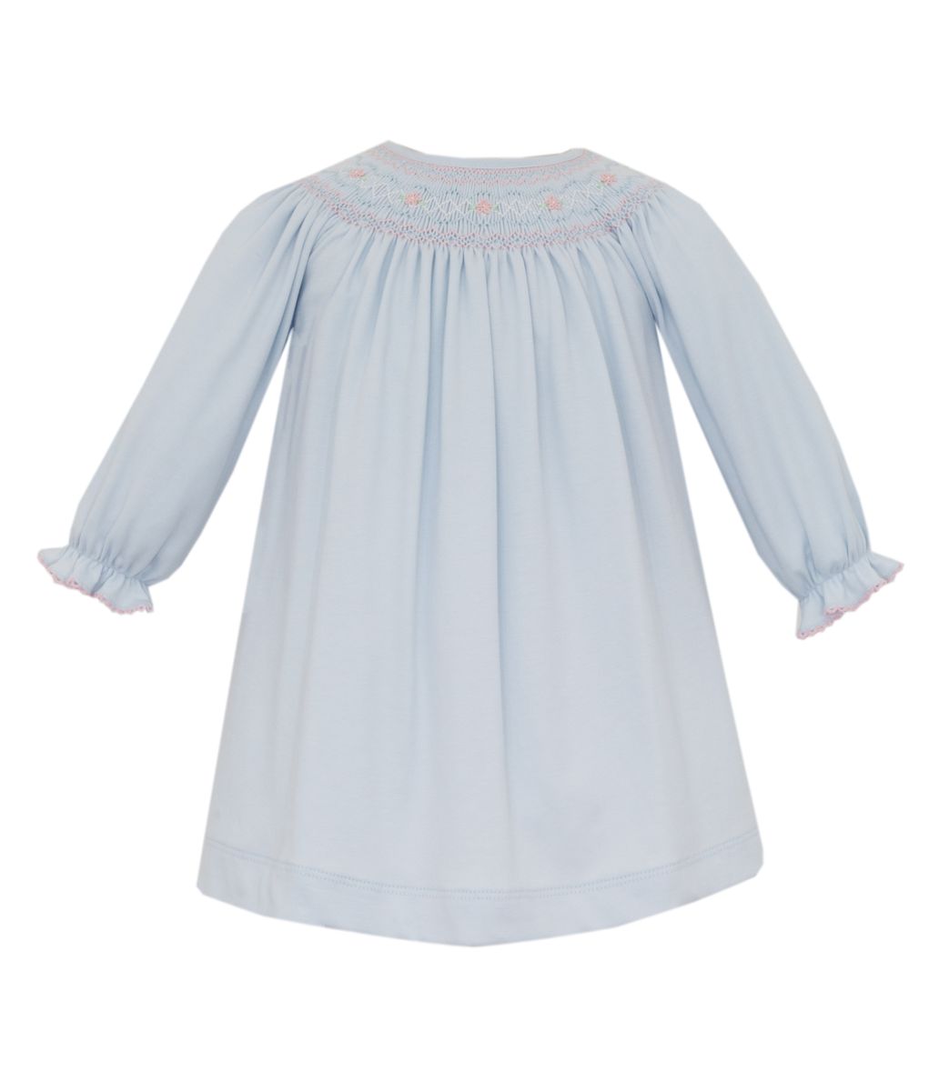 Olivia Light Blue Knit Bishop Dress