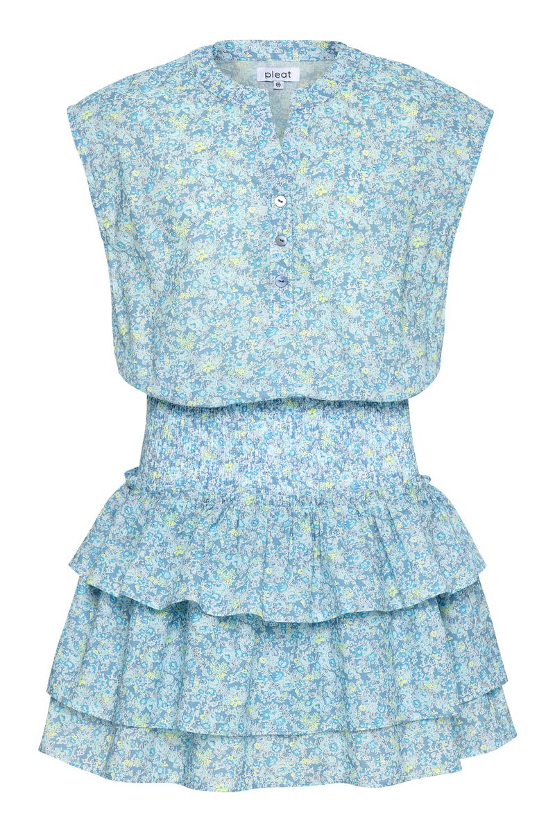 Drew Dress, Aqua Floral