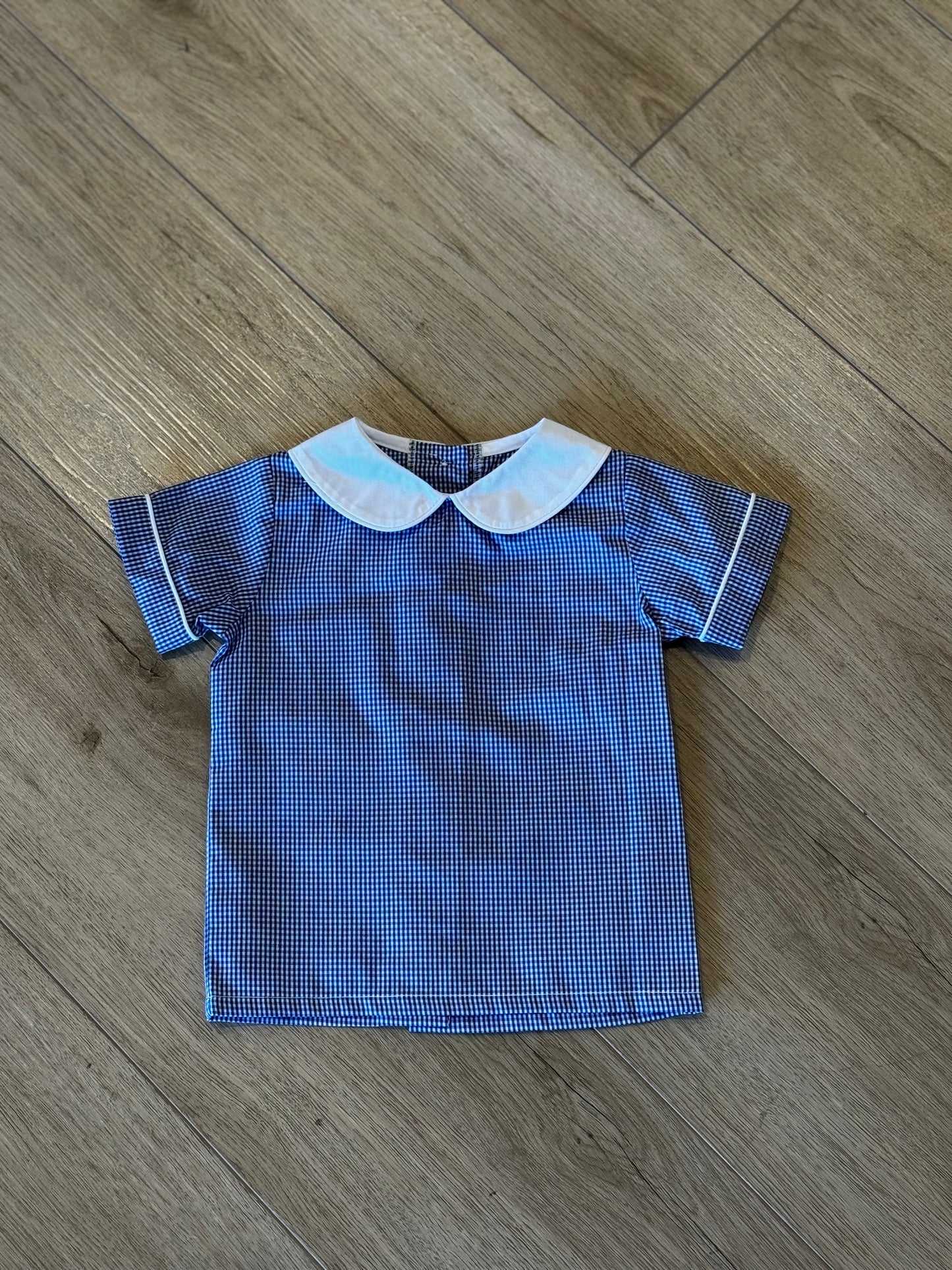 Peter Shirt, Royal Blue Mini Gingham