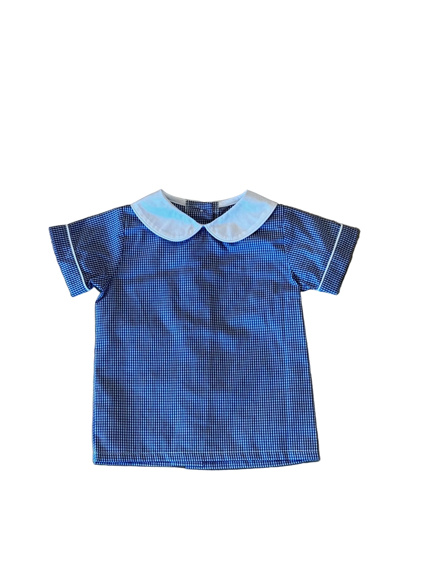 Peter Shirt, Royal Blue Mini Gingham