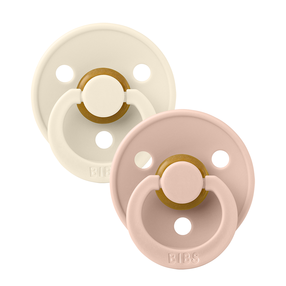 BIBS COLOUR 2 Pack Pacifiers - Ivory/Blush