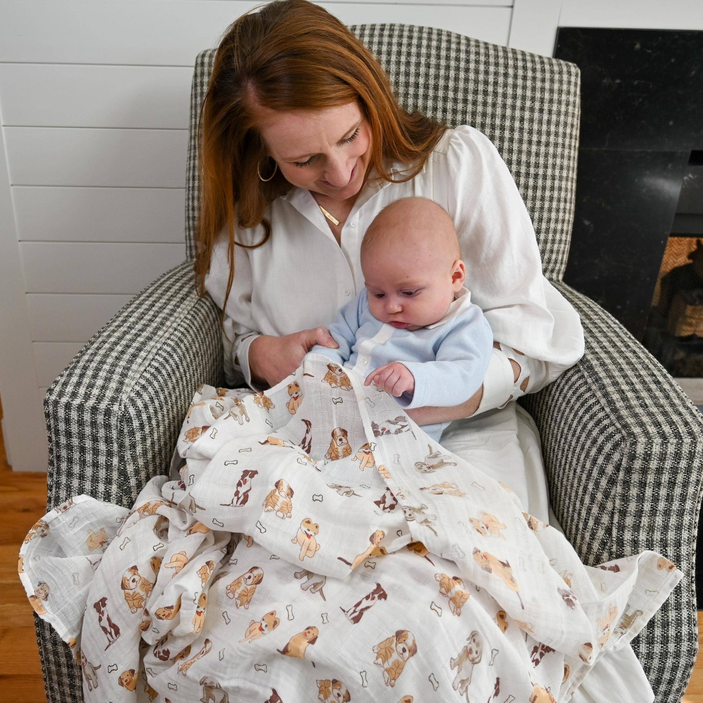 Woof Woof Baby Muslin Swaddle Blanket