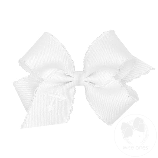 Cross Embroidered Moonstitch Bow