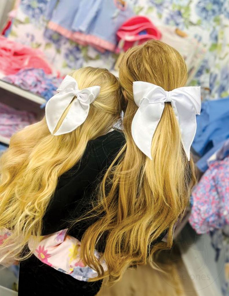 Satin Fabric Bow, White