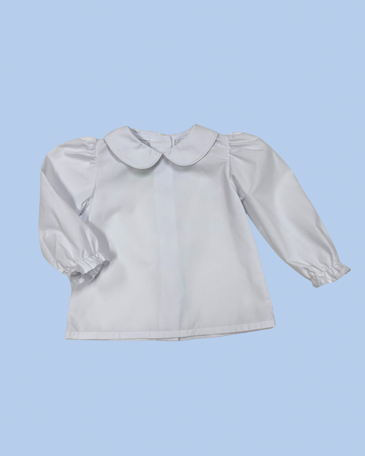 Ally Blouse, White Broadcloth