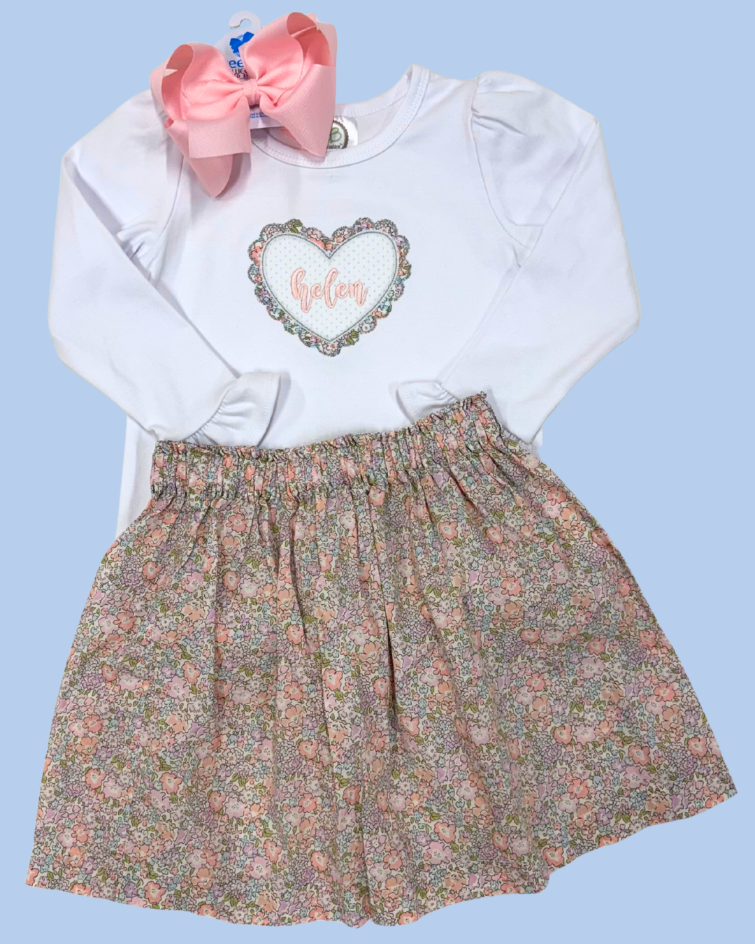 Sweetheart Scallop Heart Name Shirt