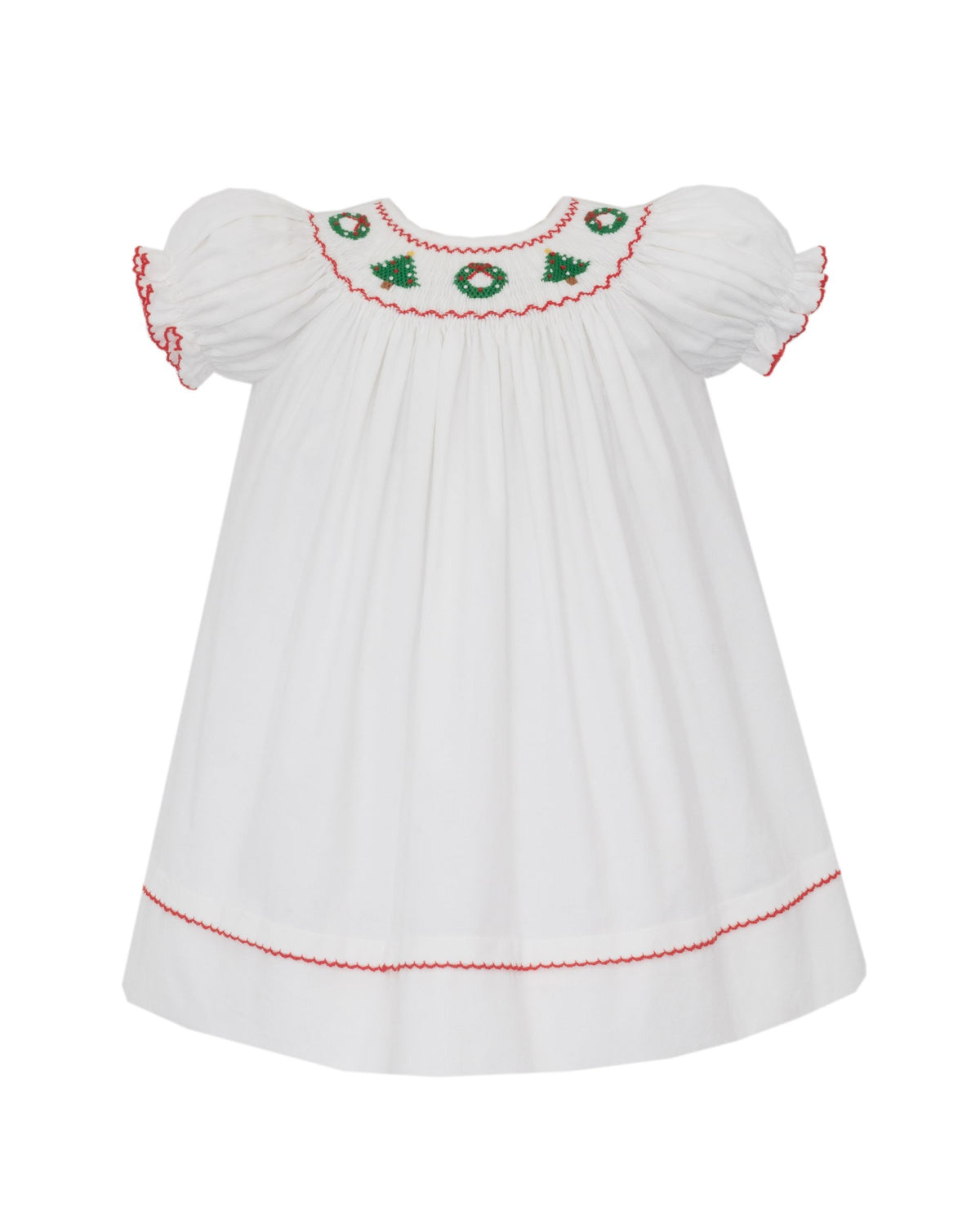White Christmas Corduroy Bishop Dress