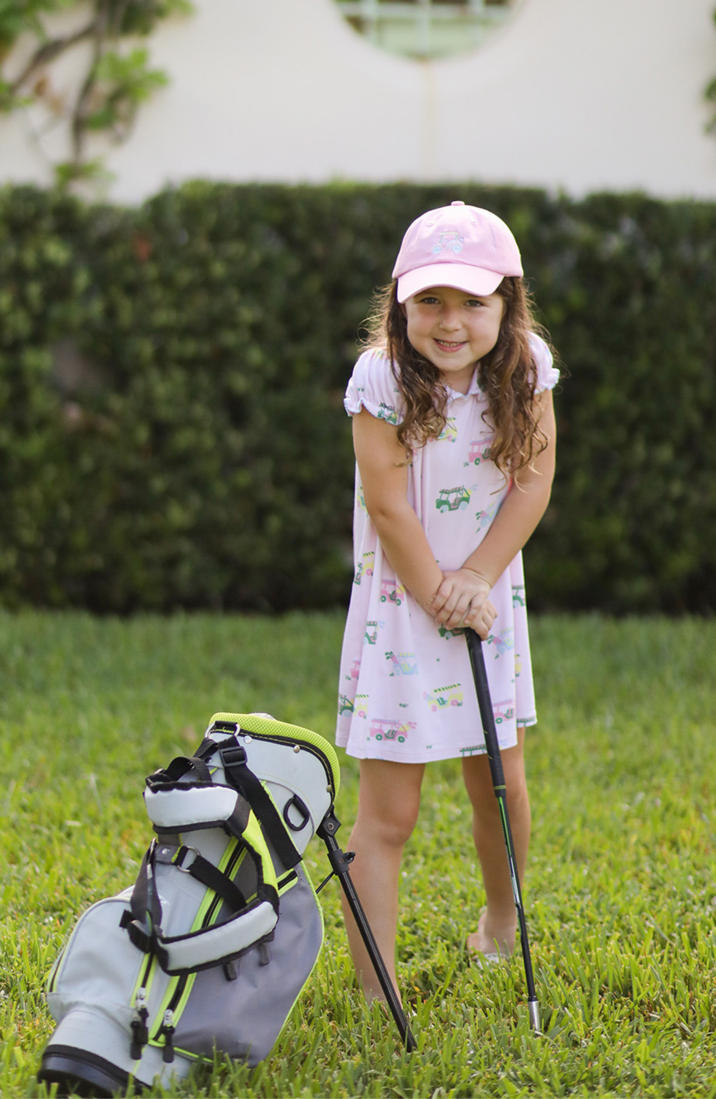 Rainbow Golf Cart Bow Baseball Hat (Youth)