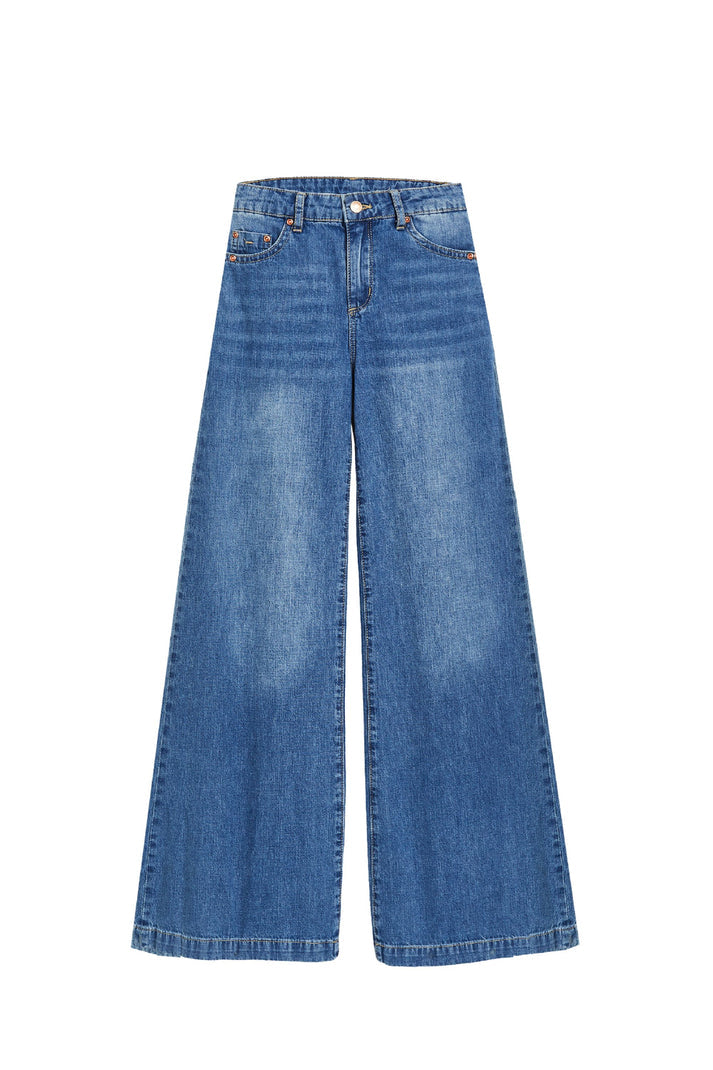 Girls Basic Wide Leg Jean, Indigo
