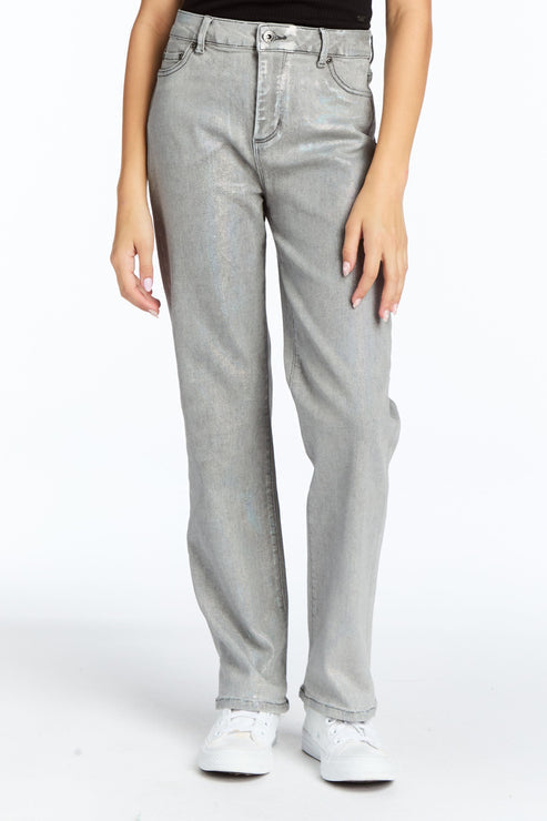 Slim Straight Jean, Opal Foil