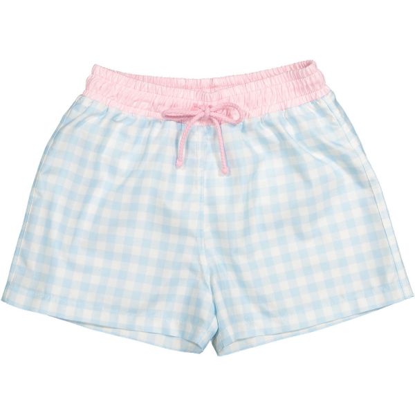 Blue Check Swim Trunks