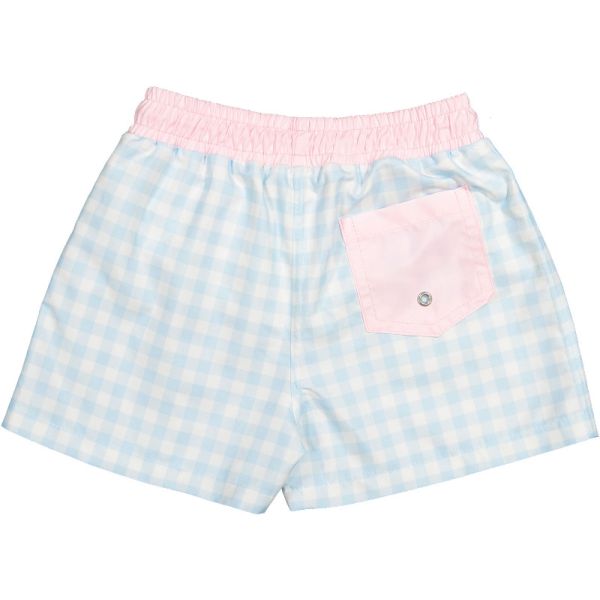 Blue Check Swim Trunks