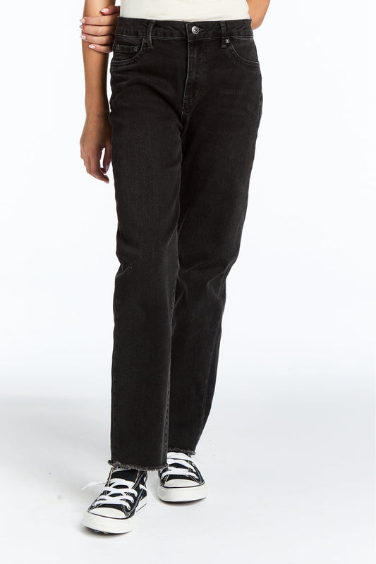 High Rise Slim Straight Ankle Crop Jean