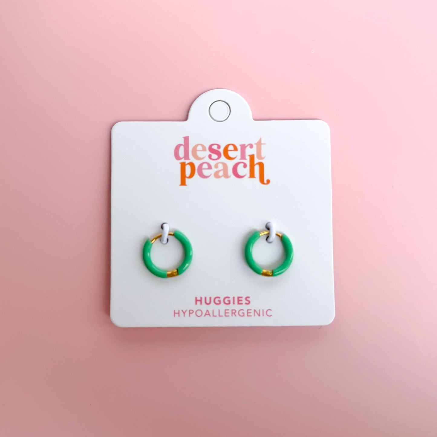Green Huggie Hoops