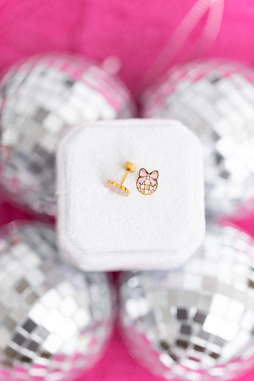 Disco Bow Stud Earrings