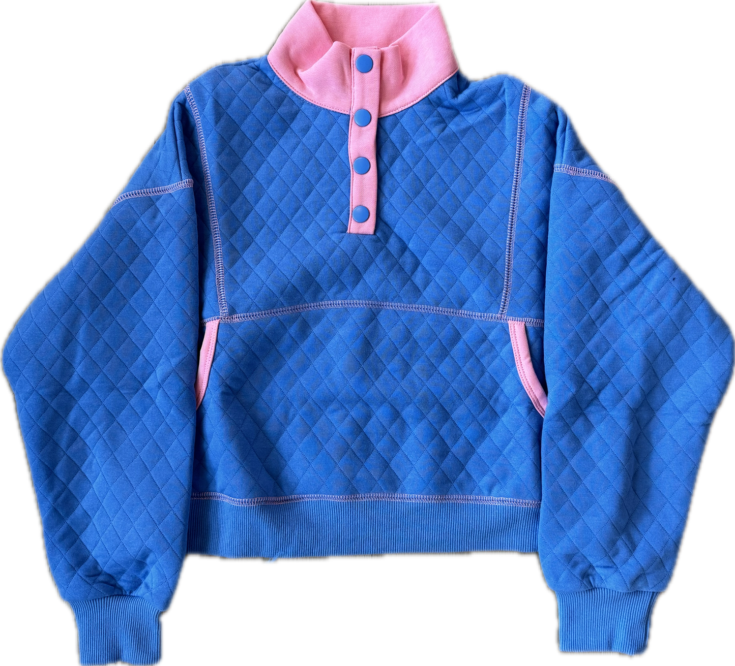 Royal Blue & Pink Colorblock Sweatshirt