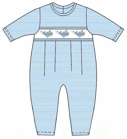 Airplane Smocked Knit Romper