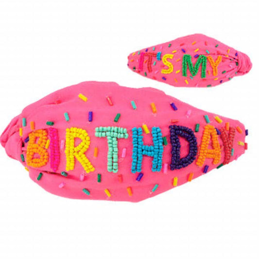 Happy Birthday Beaded Headband