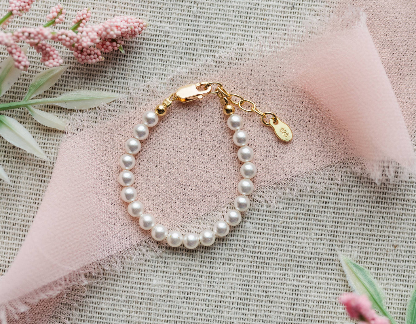 14K Gold-Plated Pearl Bracelet