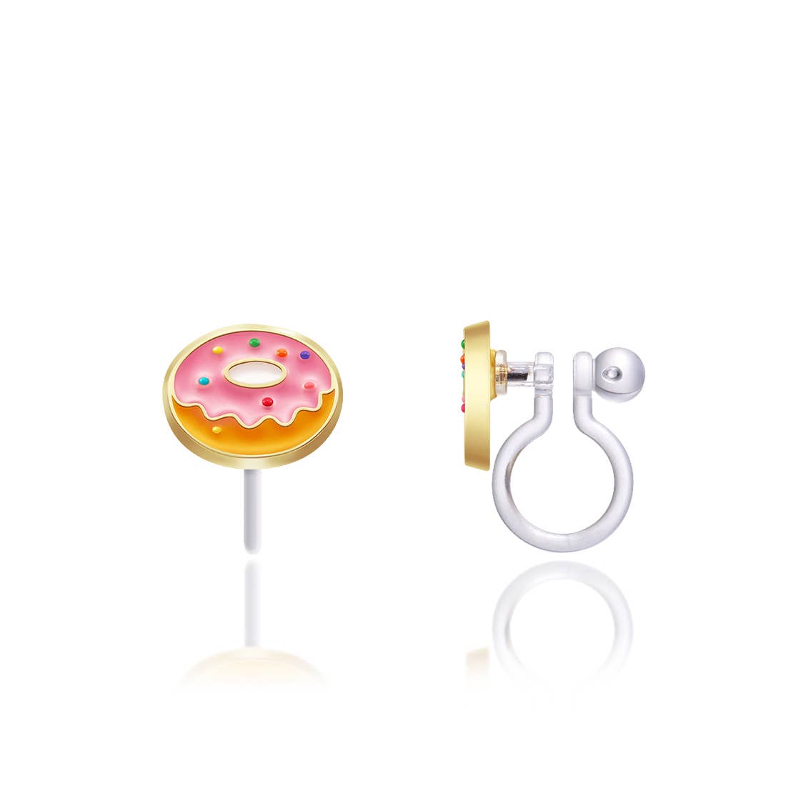 Clip On Earrings, Very Berry Donut
