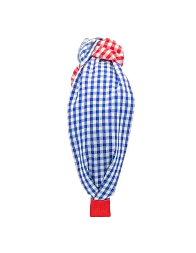 Two Tone Red/Blue Gingham Headband