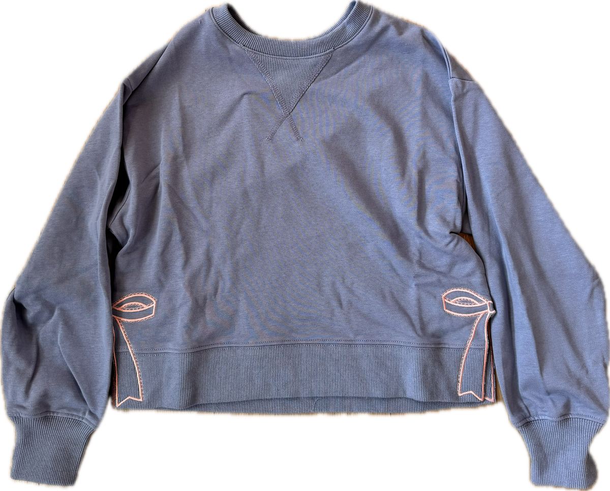 Dusty Blue Balloon Sleeve Sweatshirt