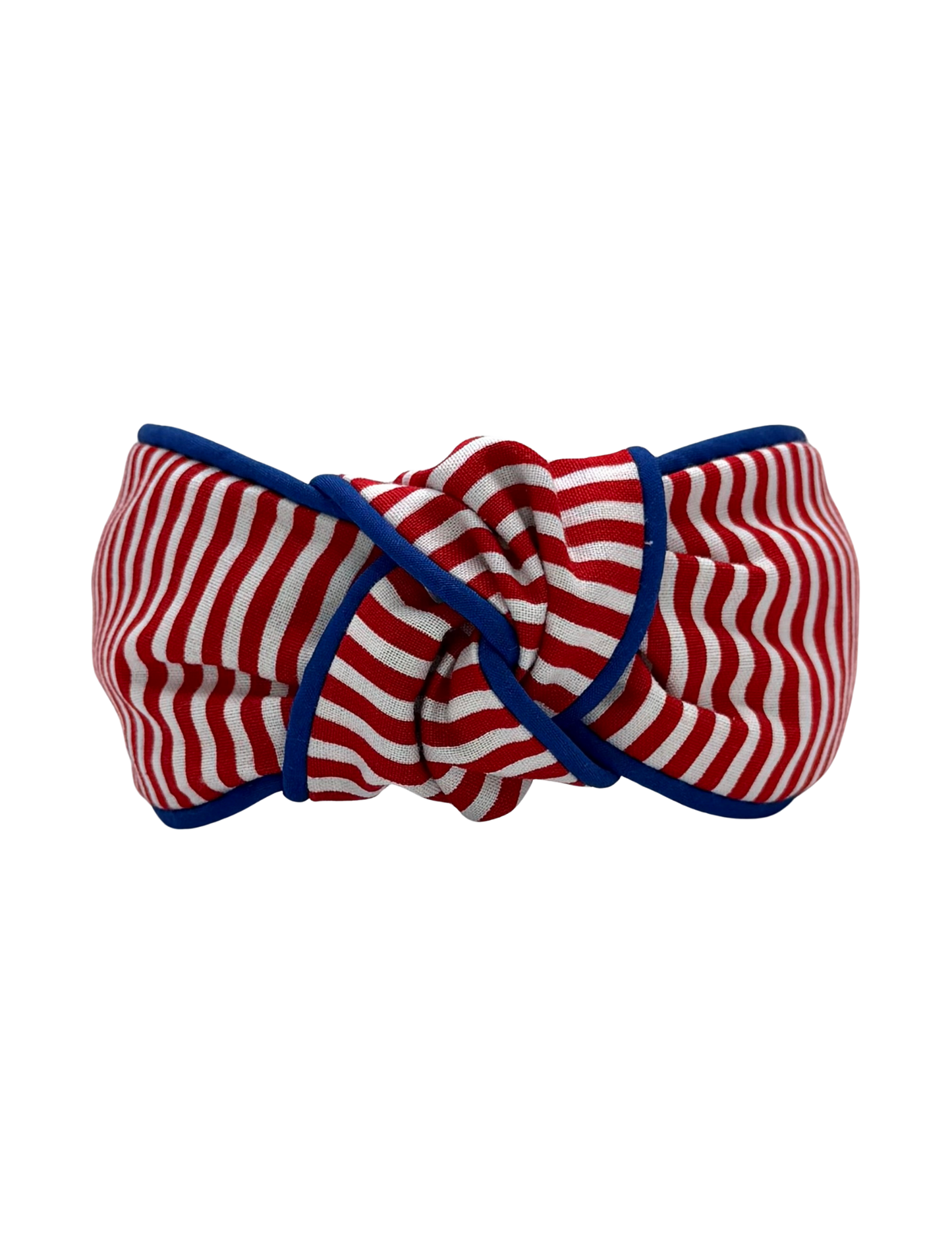 Red Stripe with Blue Piping
