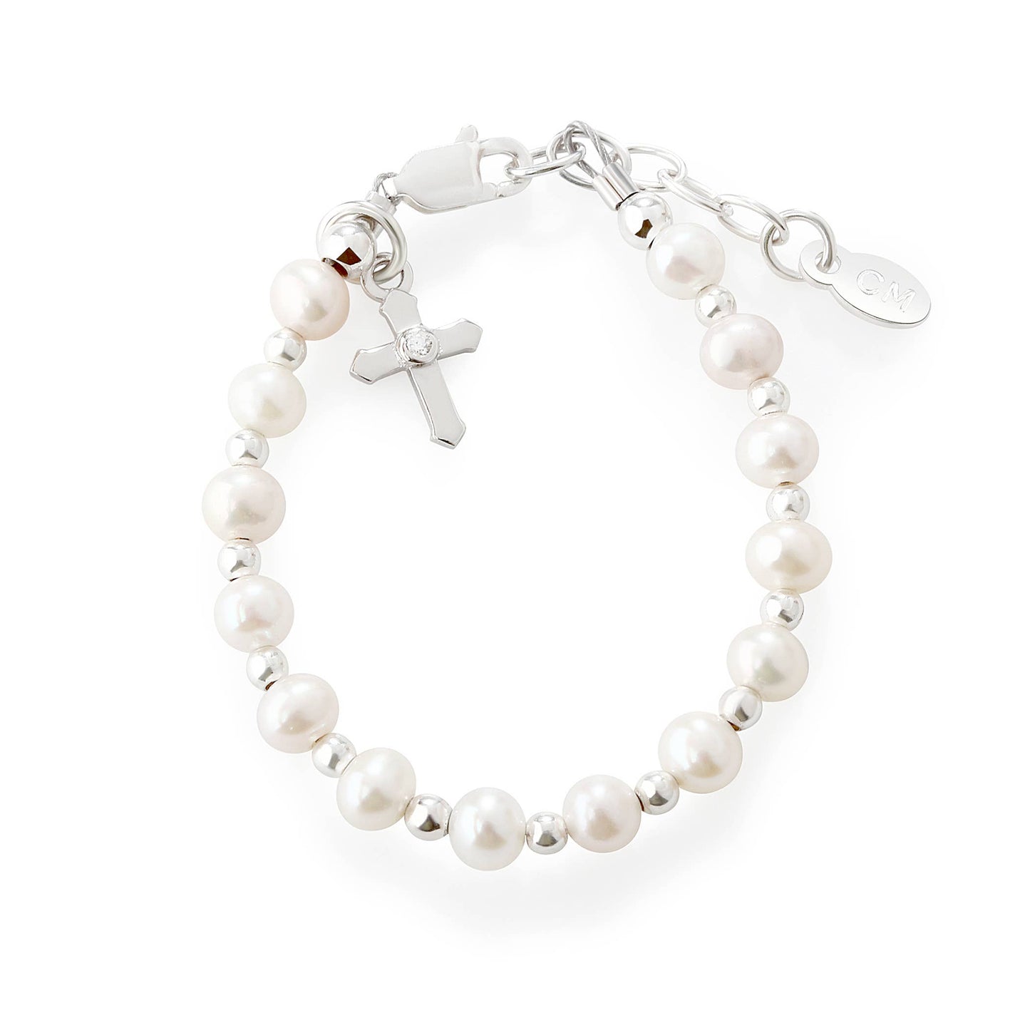 Silver Baby Cross Bracelet