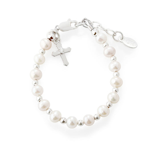 Silver Baby Cross Bracelet
