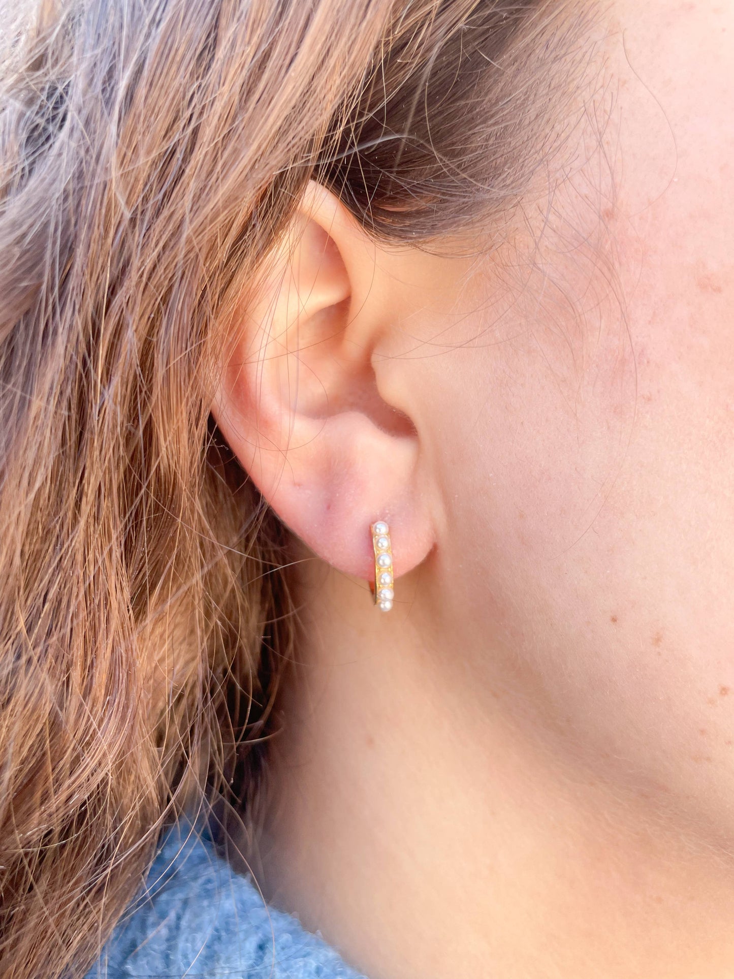 Dainty Pearl Huggie Earrings