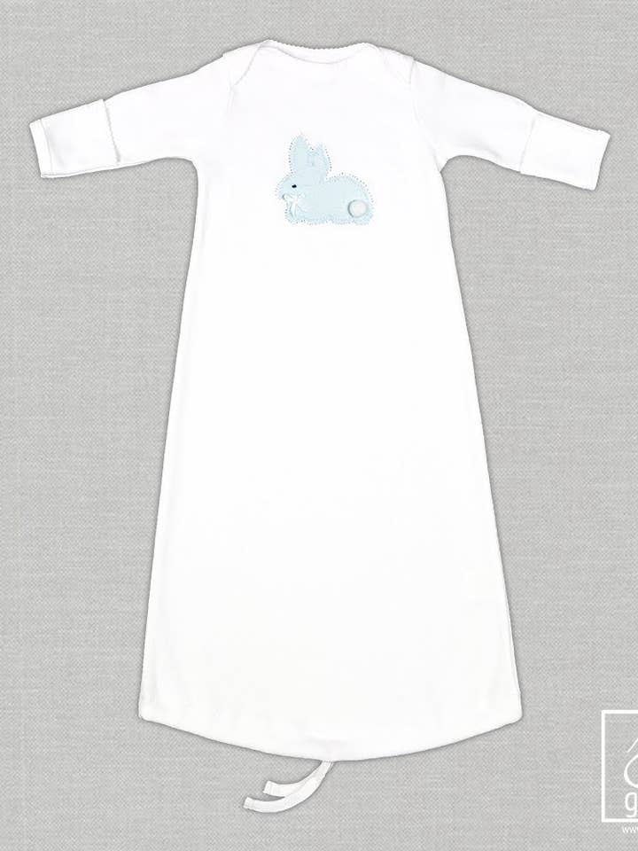 Light Blue Bunny Baby Gown