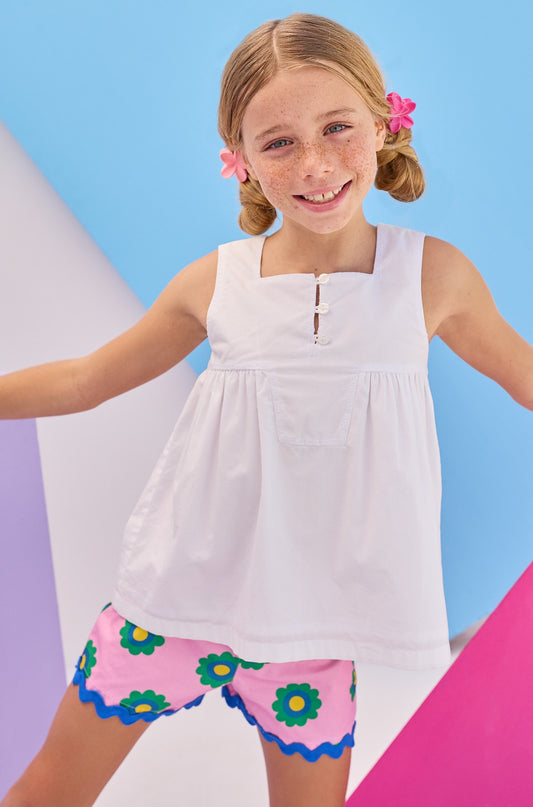 Ric Rac Shorts - Poppy Floral Pink