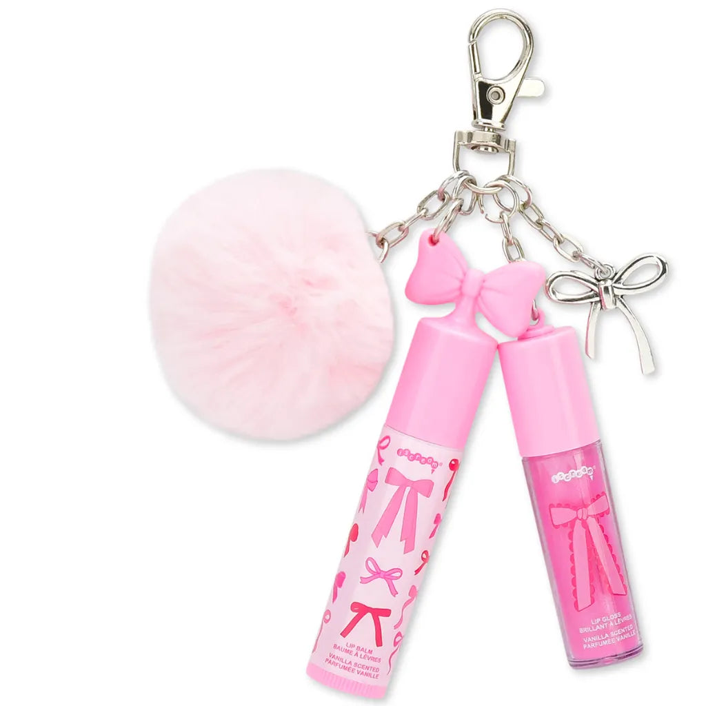Bow Lip Gloss & Lip Balm Key Chain Set