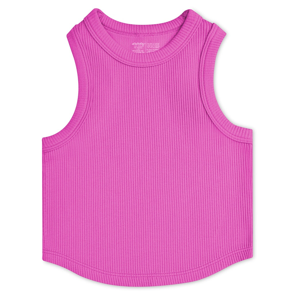 Pretty Pink Ribbed Racerback Tank