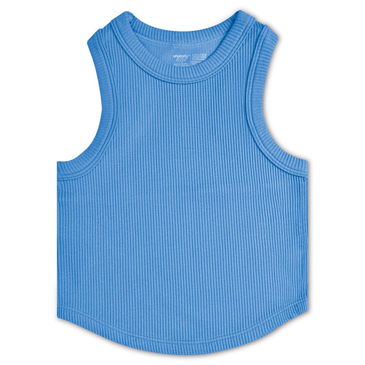 Bright Blue Ribbed Racerback Tank
