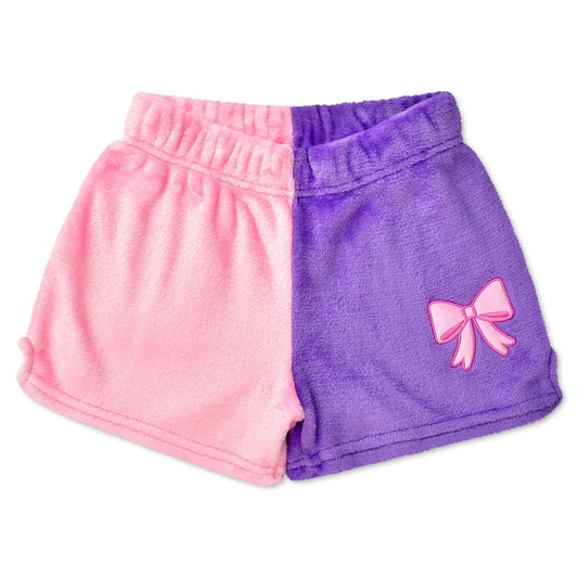 Pretty Bows Color Block Plush Shorts