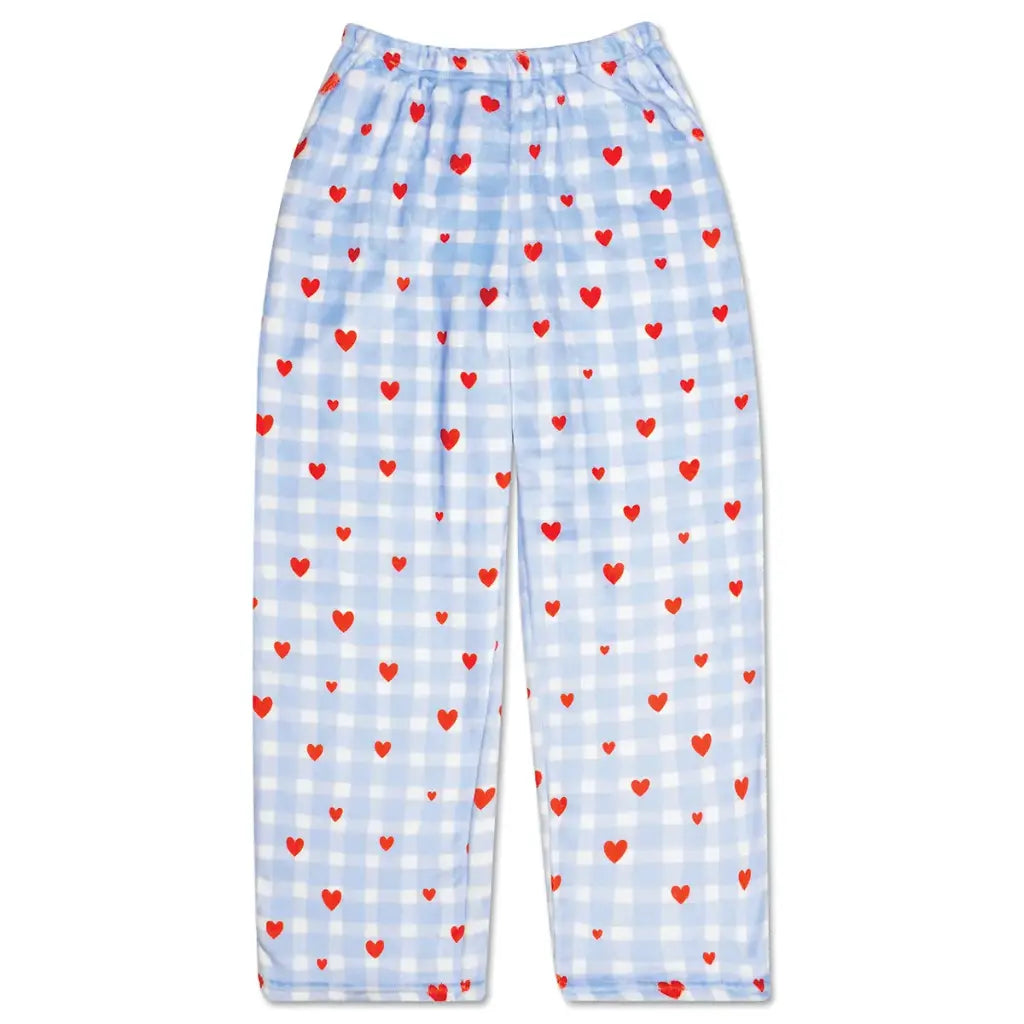 Gingham Hearts Plush Pants