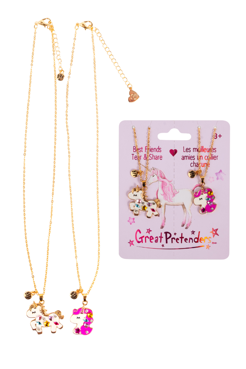 Bejewelled Unicorn Tear & Share Necklace