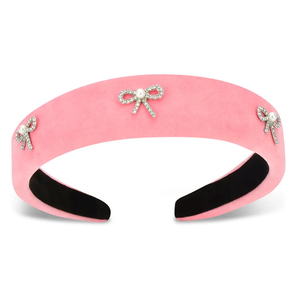 Rhinestone Bows Pink Headband