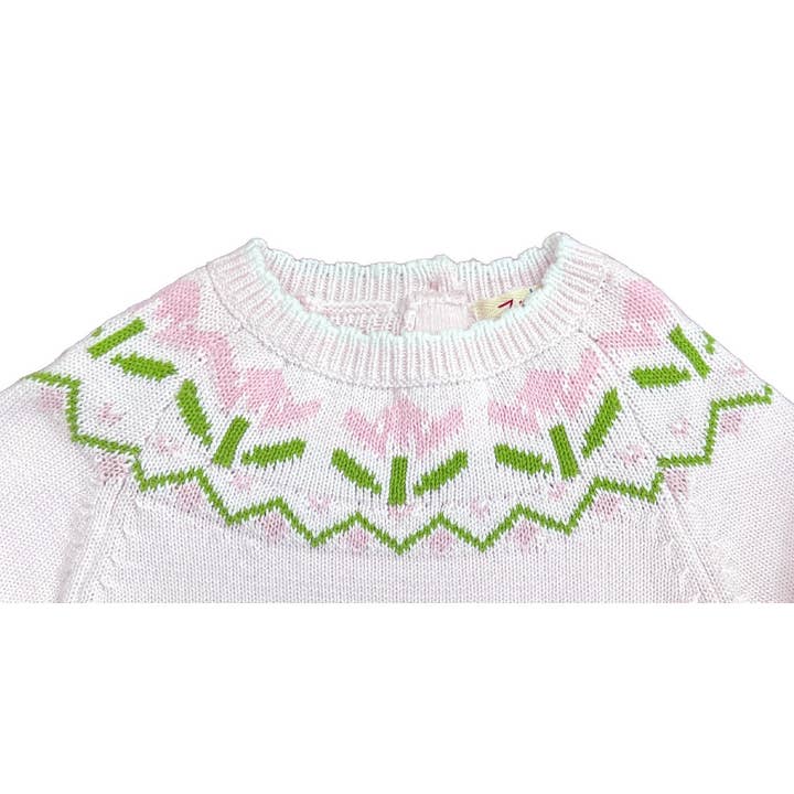 Tulip Intarsia Hand Knit Sweater
