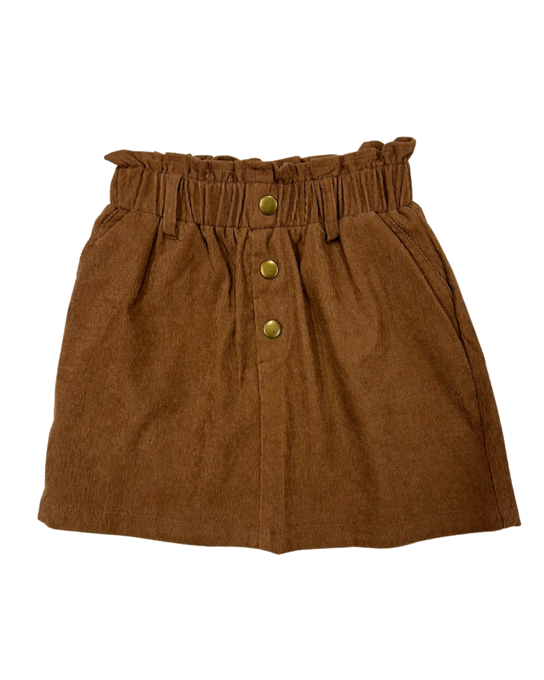 Button Front Detail Skirt, Camel