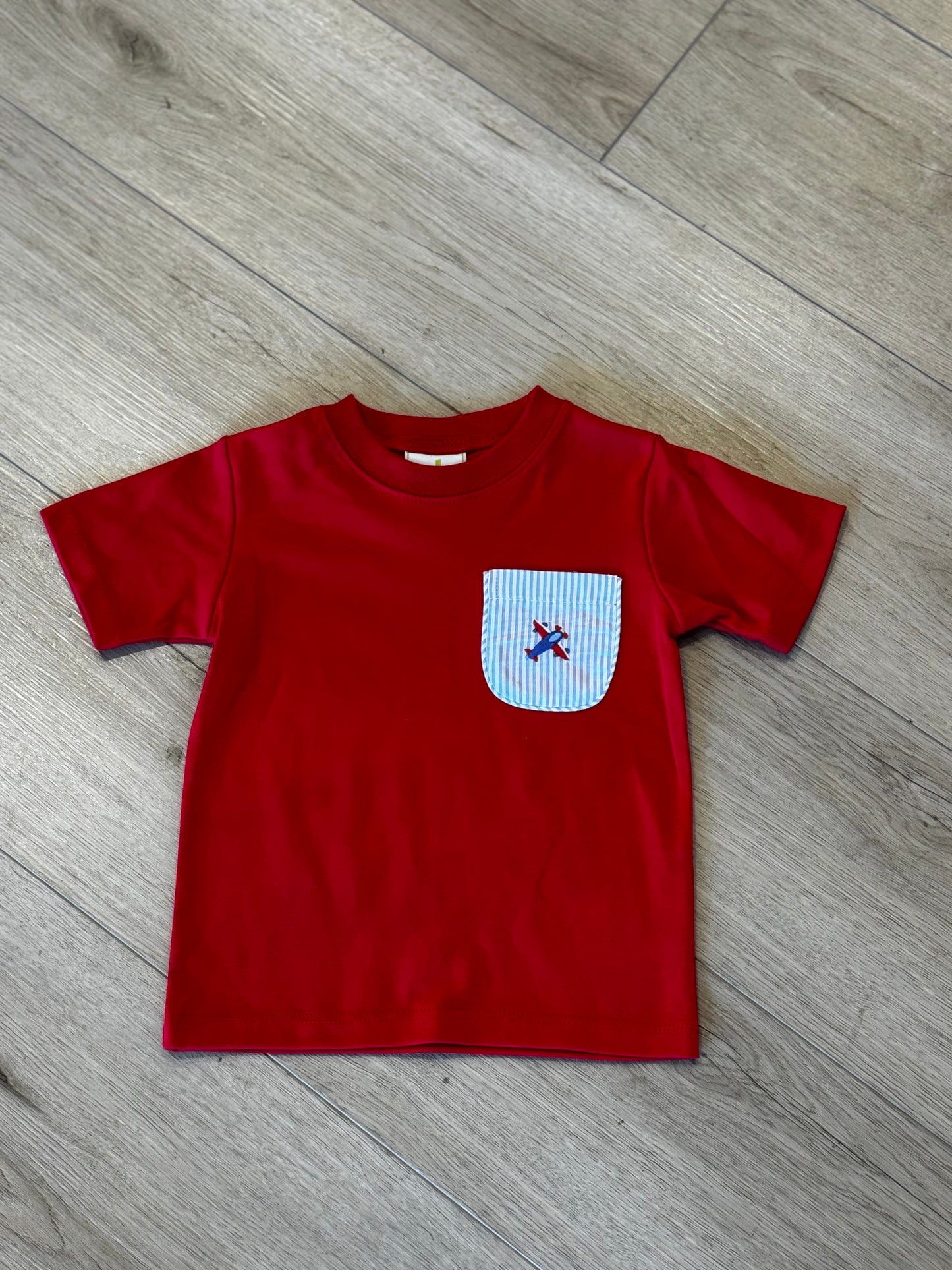 Airplane Jacob Shirt, Red Knit