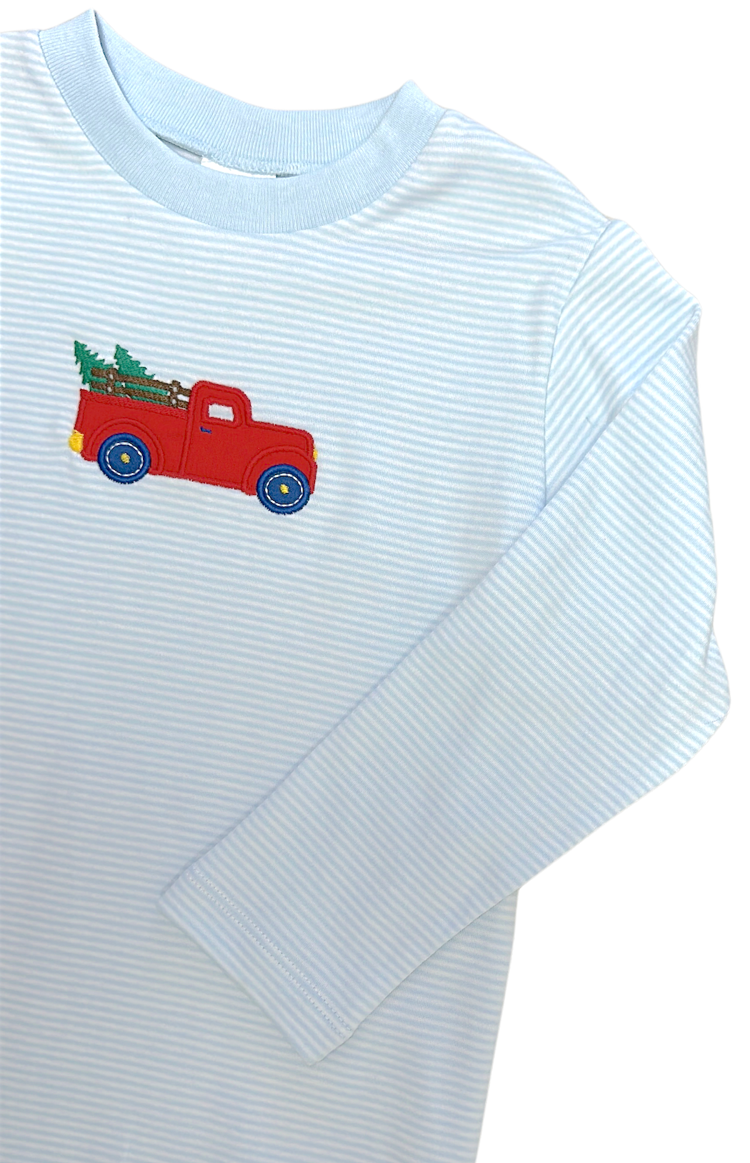 Boys Christmas Truck Shirt, Light Blue