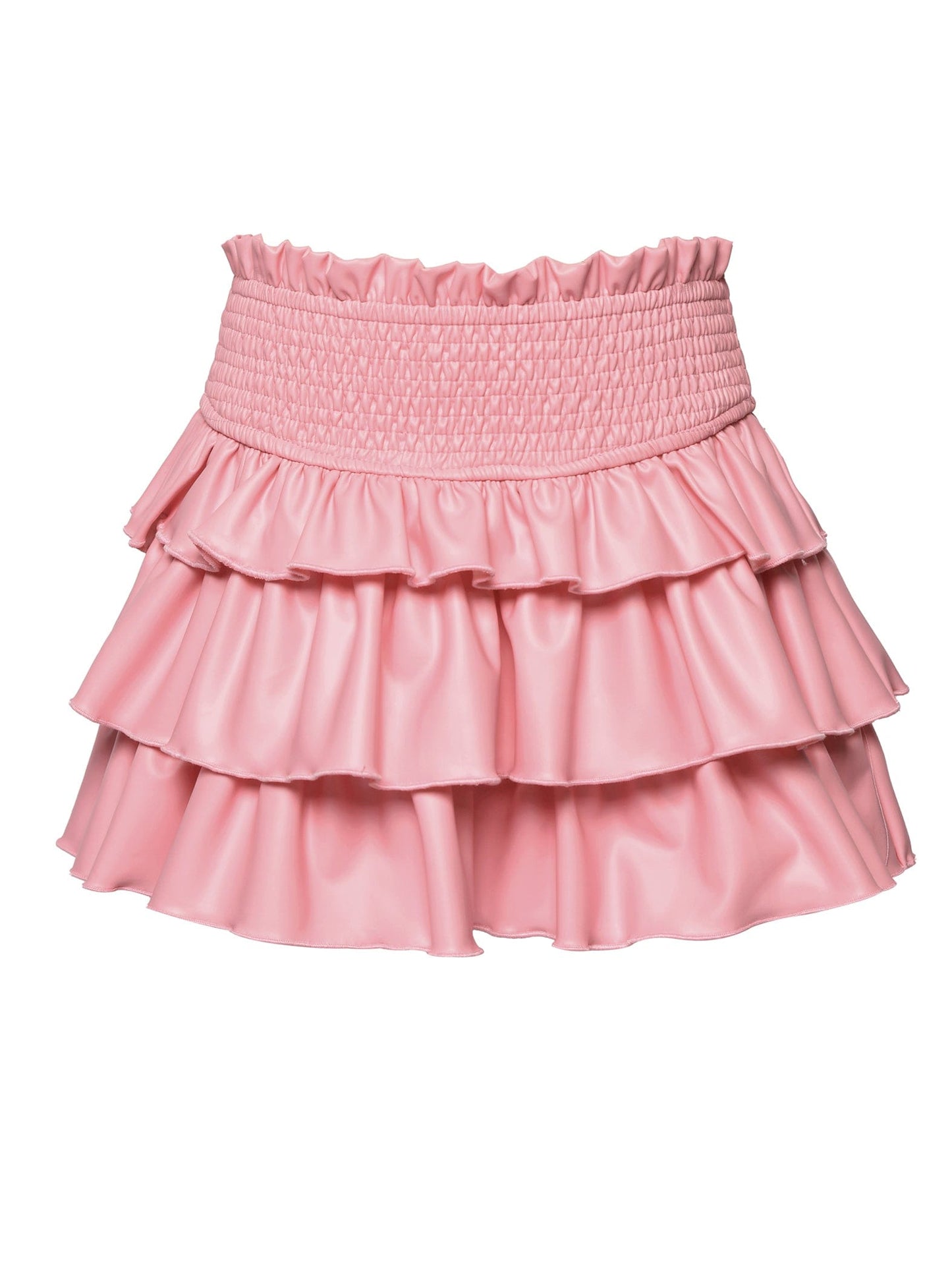 Vegan Leather Tiered Skirt