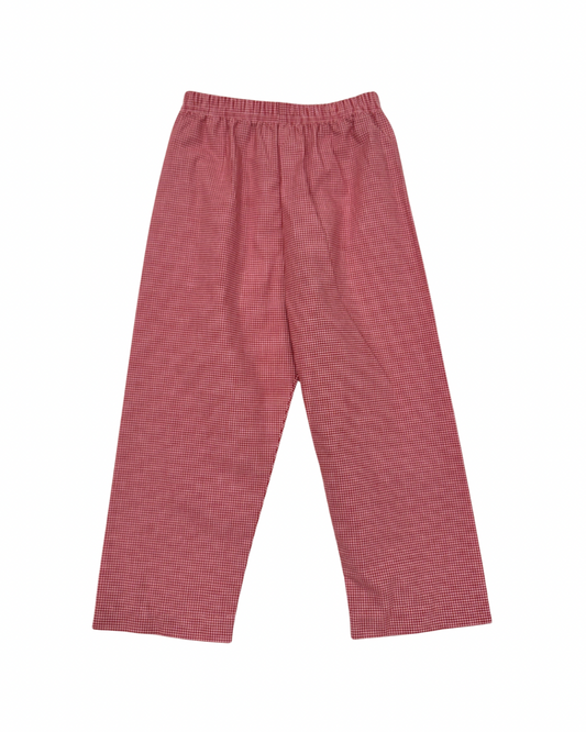 Leo Pant, Red Mini Gingham