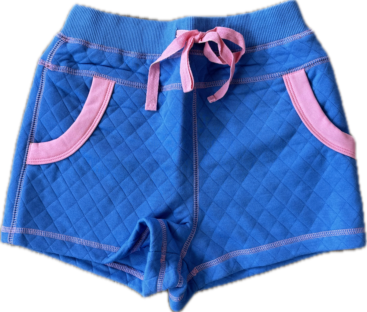 Royal Blue & Pink Colorblock Shorts