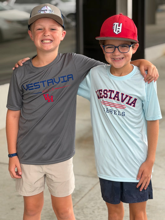 Vestavia Rebels Varsity Performance Tee, Pastel Blue