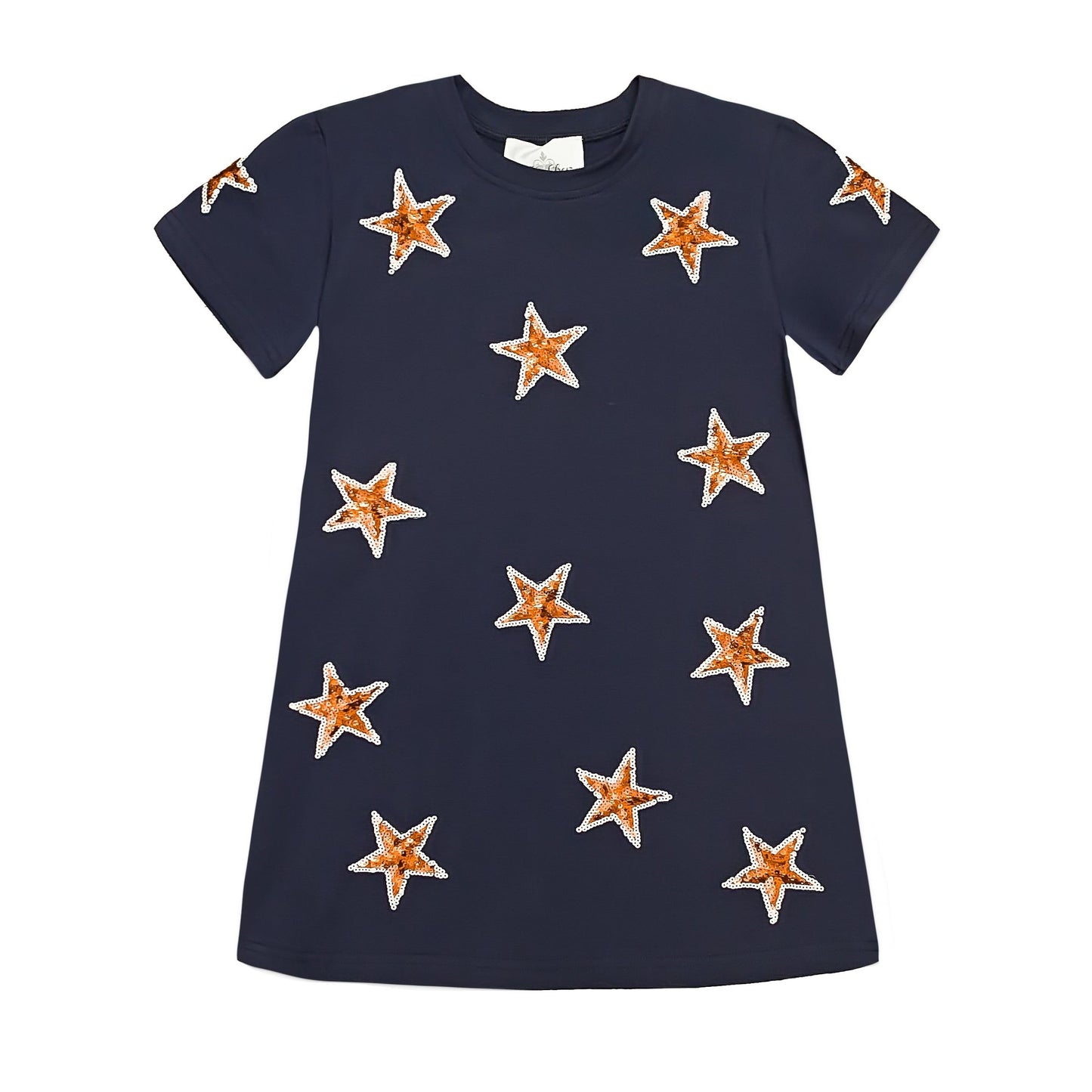 Navy & Orange Star Dress